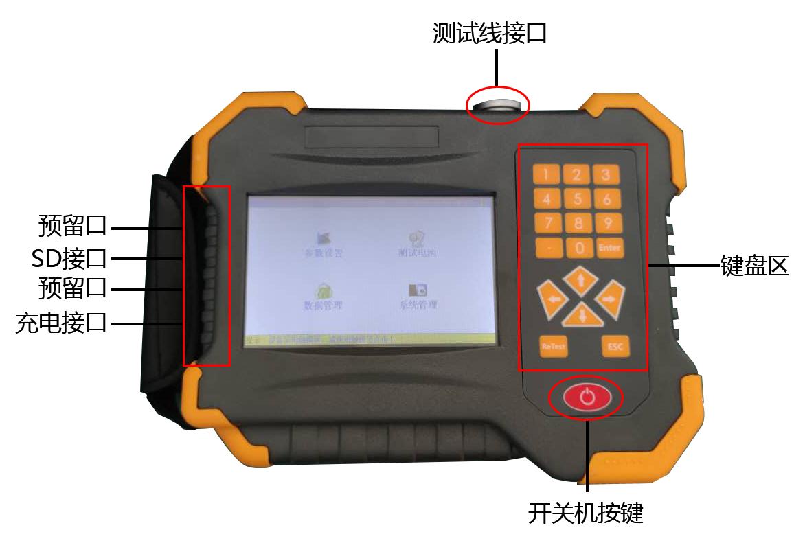 KGZW-III蓄电池内阻测试仪-面板介绍